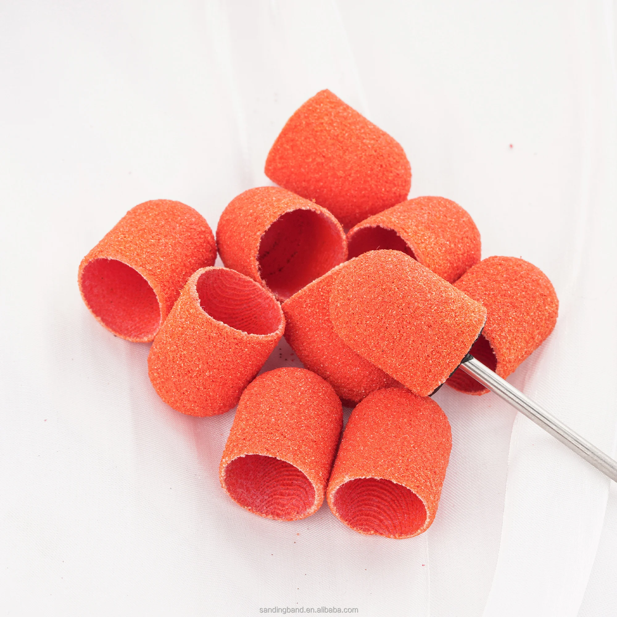 Plastic 100pcs/bag 80/120/180/240 Professional Calluses Care Pedicure Orange Sanding Caps for Nail Salons