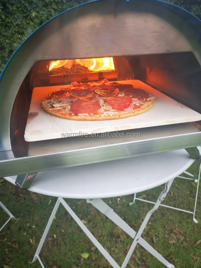 Warmfire Hot Sale Portable Mini Pellet Charcoal Grills Wood Pizza Oven,outdoor Single Free Spare Parts Fired BBQ Pizza Ovens 3kw