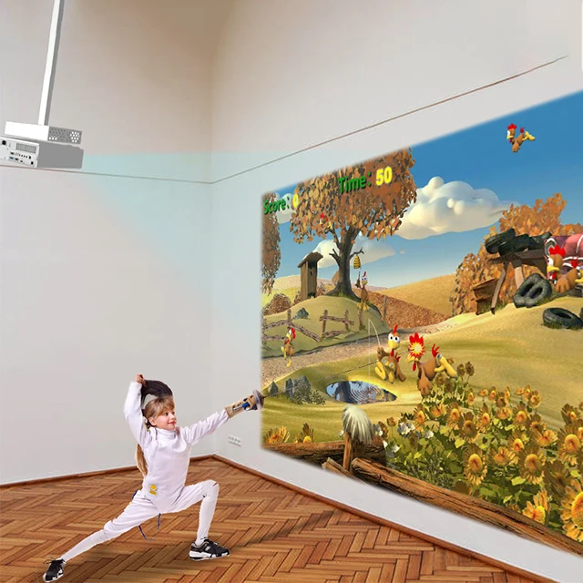 Basic version interactive wall ball game projection system with crazy wall games indoor amusement park