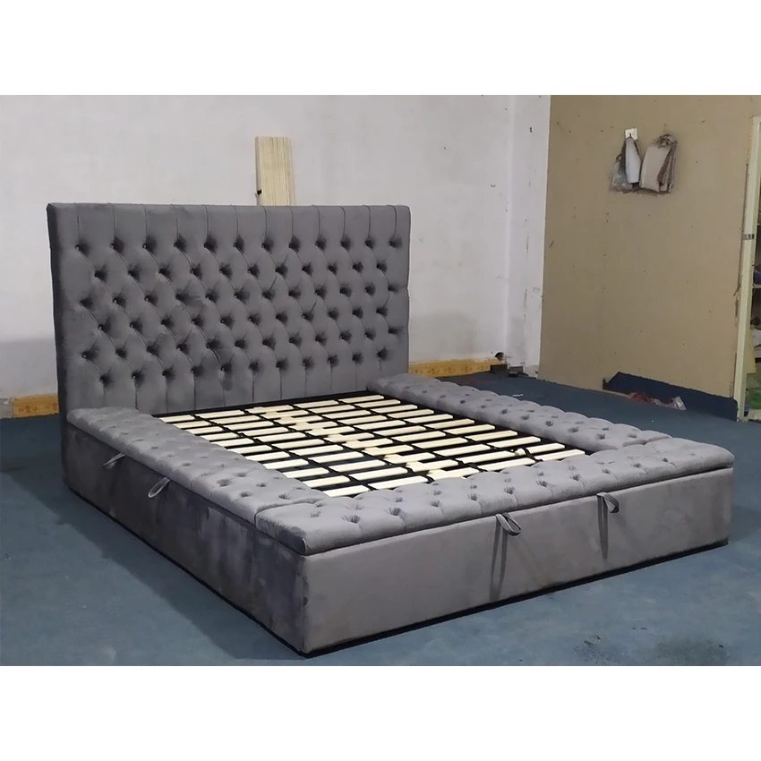 Space Saving Leather Fabric Beds Wooden Comforter California Storage King Bed