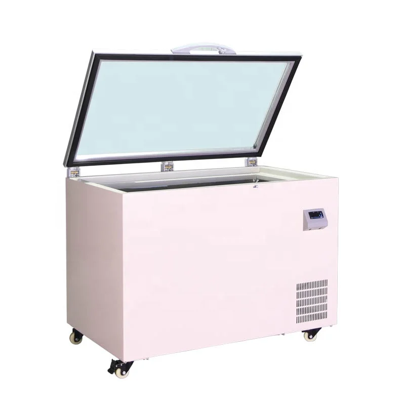 -55 Degree 220L Glass Heating Door Display Chest Freezer ULT Freezer