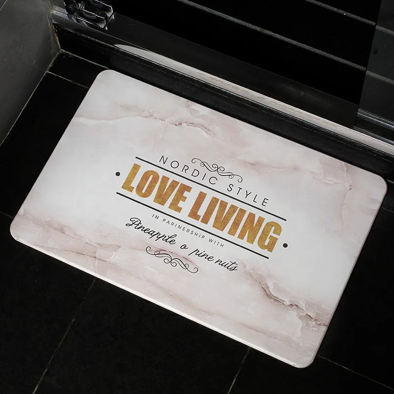 Marble Design Stone Version Diatomite Non Slip Bath Washable High Absorption Hard Diatom Bath Mat Foot Mat