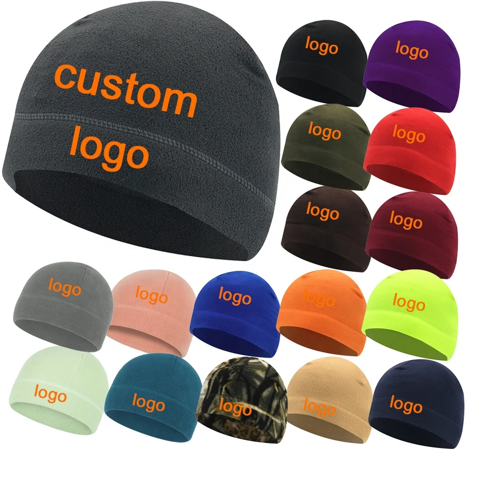 Winter Outdoor Sports Helmet Lining Windproof Warm Polyester Polar Fleece Skull Cap Wahtch Hat Beanie Cap Custom For Running