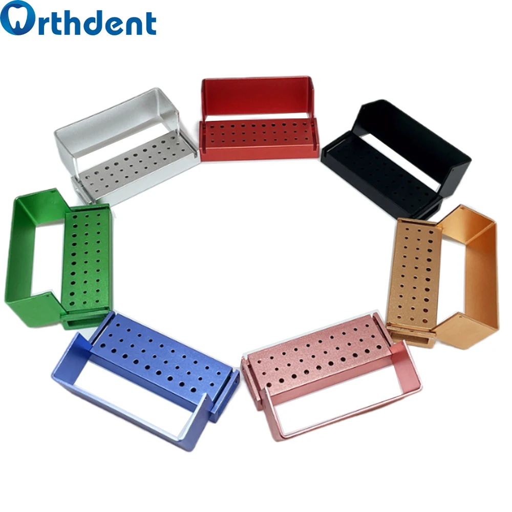 Orthdent Dental 30Holes Aluminium High Speed Bur Block Holder Autoclave Disinfection Box Drill Organizing Placing Case Dentistry