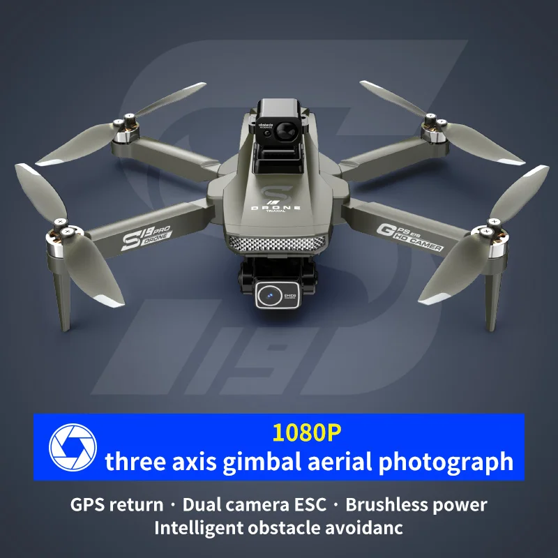 Hot Selling S19 Drone with 4K Professional HD Camera and Laser 3-Axis Brushless Motor Remote Control  Drone