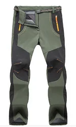 Осенние уличные ветрозащитные и водонепроницаемые мужские брюки, мягкие флисовые брюки