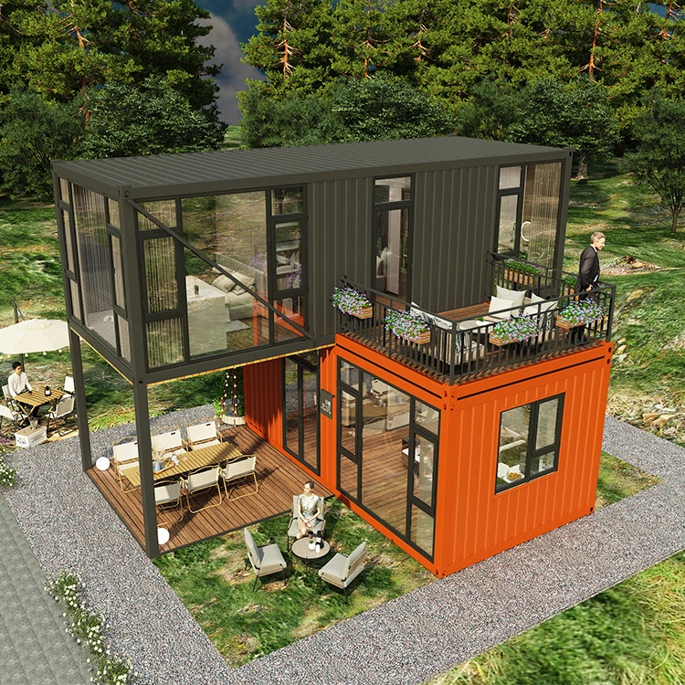 Luxury 2 Bedroom 40ft Steel Structure Villa New Design Prefab Home Container House for Shop or Office Use for Sale