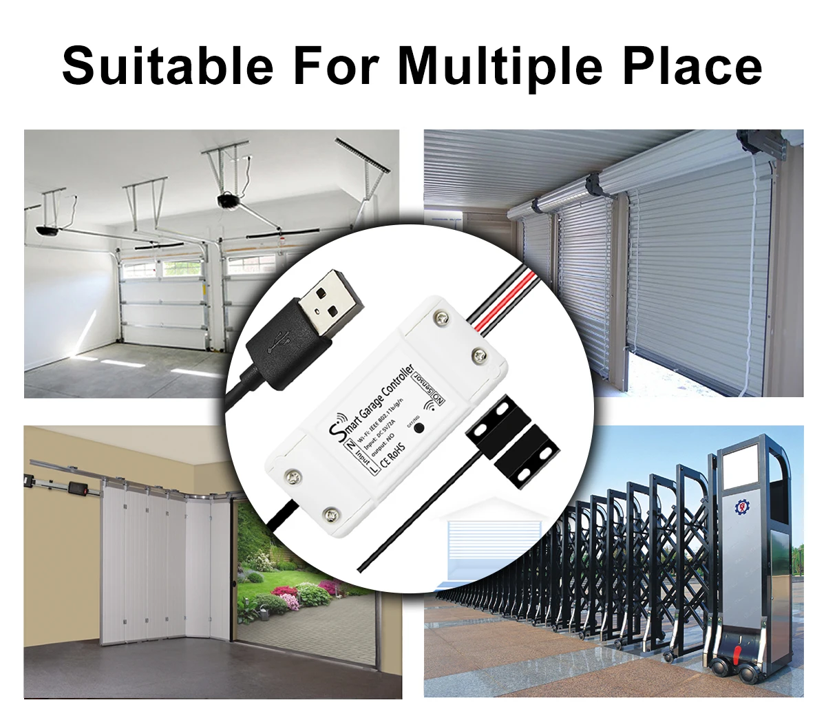 Tuya WiFi Smart Garage Door Opener Genie Garage Door Controller Rolling Door Motor Opener