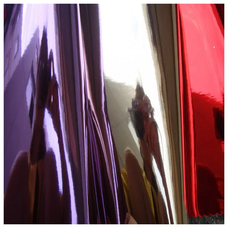 Newest glitter mirror pu shoe leather fabric / glitter pu leather fabric for lady bags