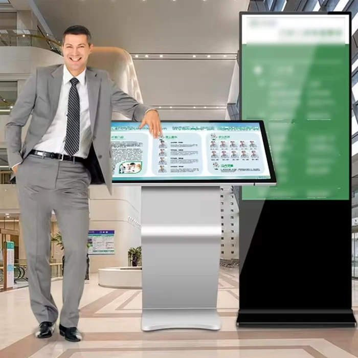 Information Interactive Kiosk Floor Stand 4K Full HD Advertising Digital Touch Screen Self Service Kiosk