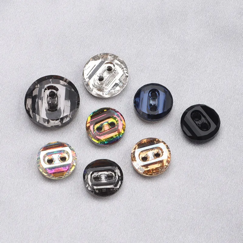 Crystal glass diamond buttons for shirts cardigan buttons black and white small buttons
