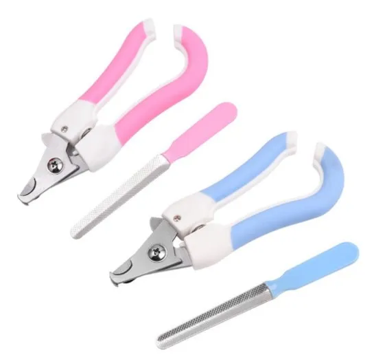 Pet nail clipper scissors set with nail file for dog and cat kitty Stainless Steel puppy toenail scissor tool for cat supply