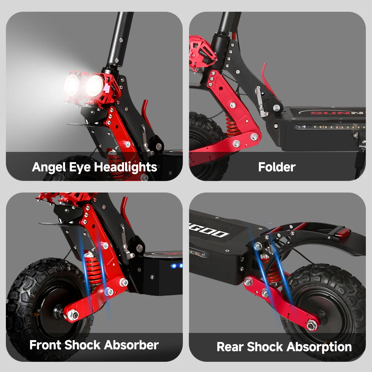 SUNNIGOO X7 Electric Scooter From EU Warehouse 11 Inch Wheel Off Road E Scooter With 3600W Motor 48V 21Ah Battery Adult Escooter