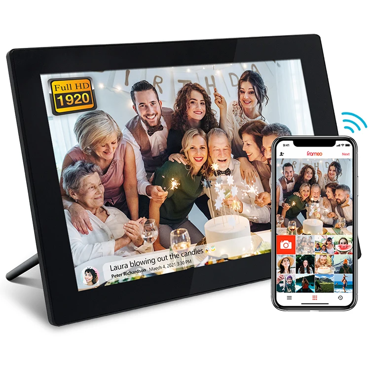 Stock 10.1inch Touch screen WIFI Digital Photo Frame Support USB SD Card 16G Build in speaker Digital Picture Frame with Frameo