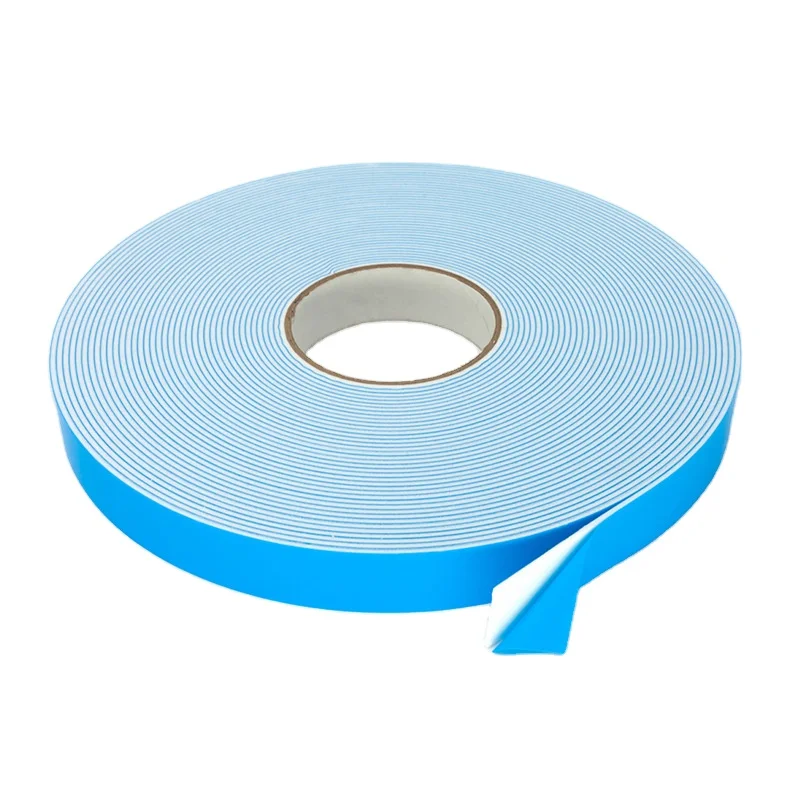 0.5mm 0.8mm 1mm 1.5mm 2mm 3mm 4mm 5mm Easy Cut Strong Durable White PE Foam Tape With Blue Liner For Smooth Rough Surfaces