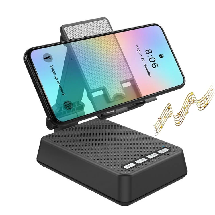 Cell Phone Stand with BT Wireless Speaker Audio Sound Adjustable Rechargeable Mini Speakers