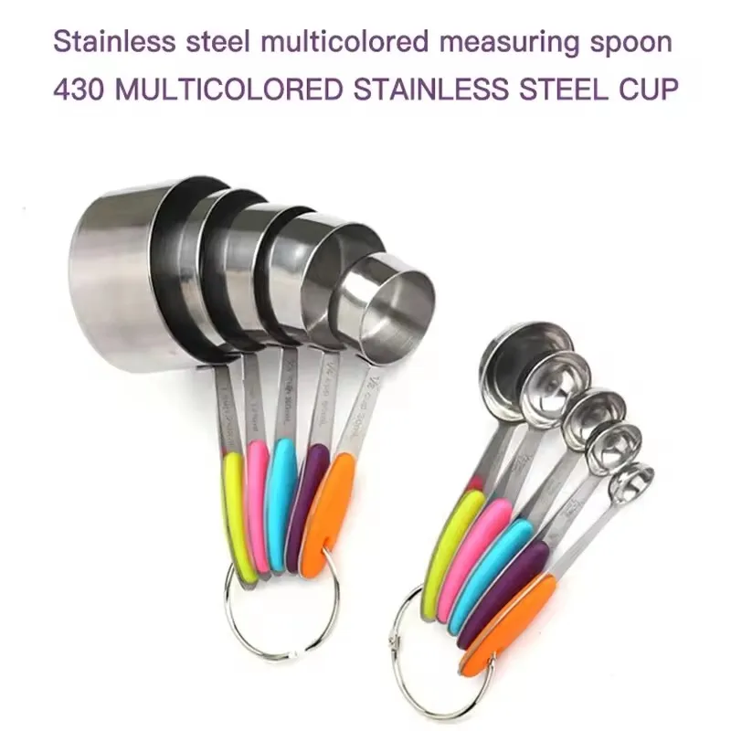 10 Piece Measuring Cups Measuring Spoons Set Stainless Steel Measuring Cup Spoon For Baking Tea Coffee Kitchen Measuring Tools