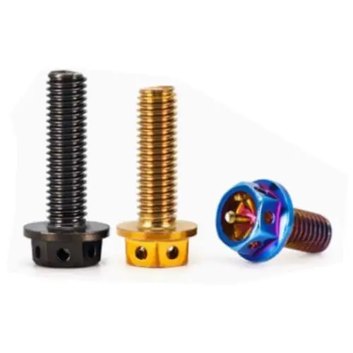 BRT High Quality M8 M10 M12 Gr5 Titanium Alloy Hex Serrated Flange Bolt With Full Thread And Hex Nut DIN6921