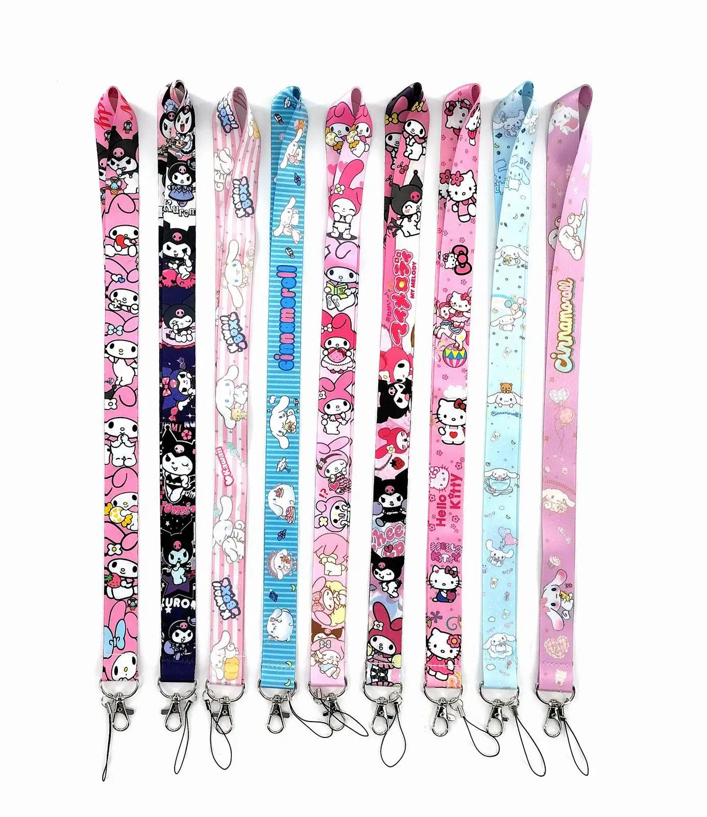 2023 Hot Selling Cartoon Sanrio Lanyard Kuromi Melody Custom Print Phone Rope Sling Neck Strap Polyester Lanyards
