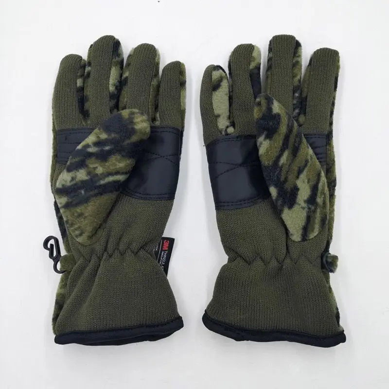 Дешевые камуфляжные флисовые мужские перчатки, индивидуальные камуфляжные флисовые перчатки с подкладкой для взрослых