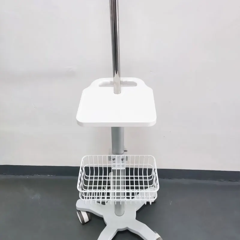 Hospital Furniture Infusion Stand with IV Pole and Monitor Cart Medical Trolley for Breathing Device for Home Office Use