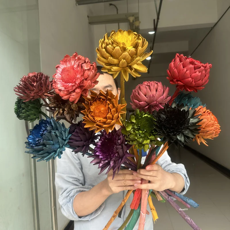 Wholesale 100% dried Flowers White lotus  Preserved Flowers Artichoke For Home Wedding Decorative