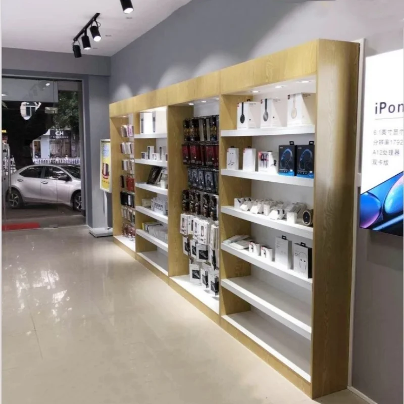 Customize Digital Cell Phone Accessories Cabinet Display Stand High Quality Mobile Shop Showcase For Retail