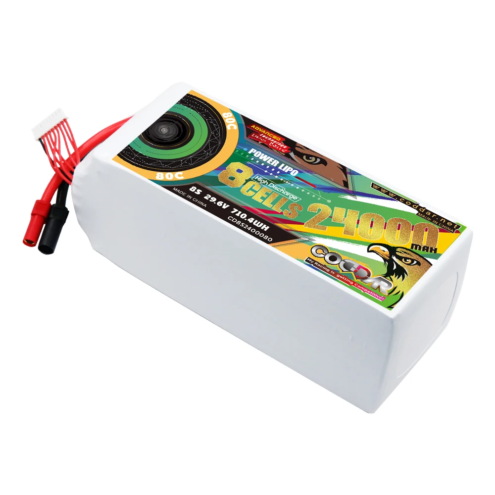 CODDAR 8S 29.6V 24000MAH 80C XT150 LiPo Battery Large Scale Drone Racing FPV Helicopter Agriculture Quadcopter RC Car Battery