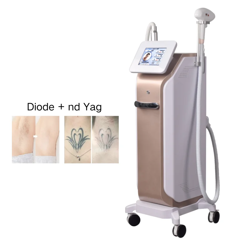 808 Diode Laser And Pico 2 in 1 Tatoo Remover Laser Picosecond Carbon Peeling 755 1064nm Diode Laser Hair Removal Machine