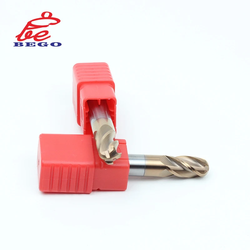 HRC55 4 Flute Ball Nose End Mills CNC Solid Tungsten Carbide Milling Cutter For Stainless Steel