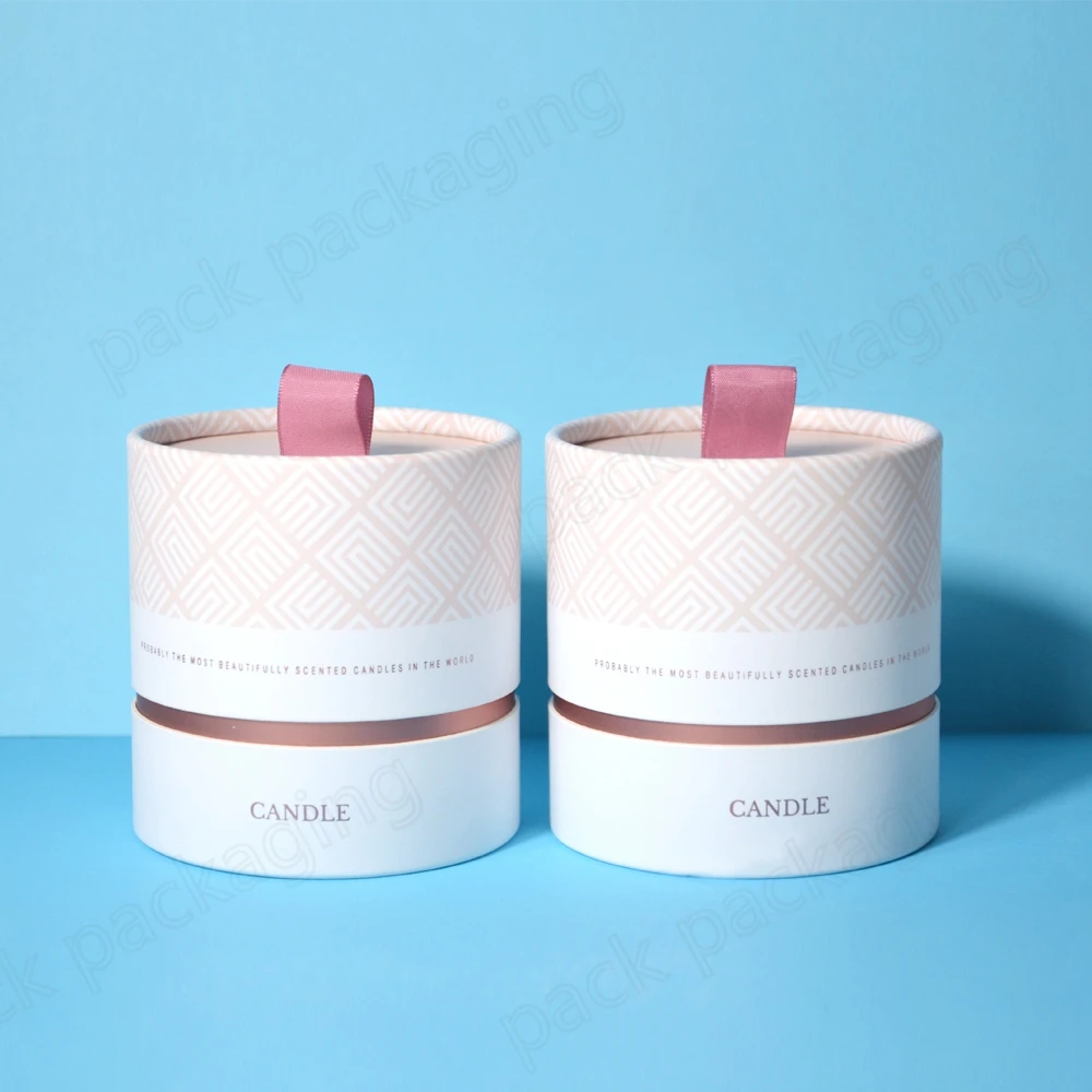 Biodegradable Candle Packaging Boxes Round Cardboard Tube Candle Box Cylinder Candle Paper Tube Packaging