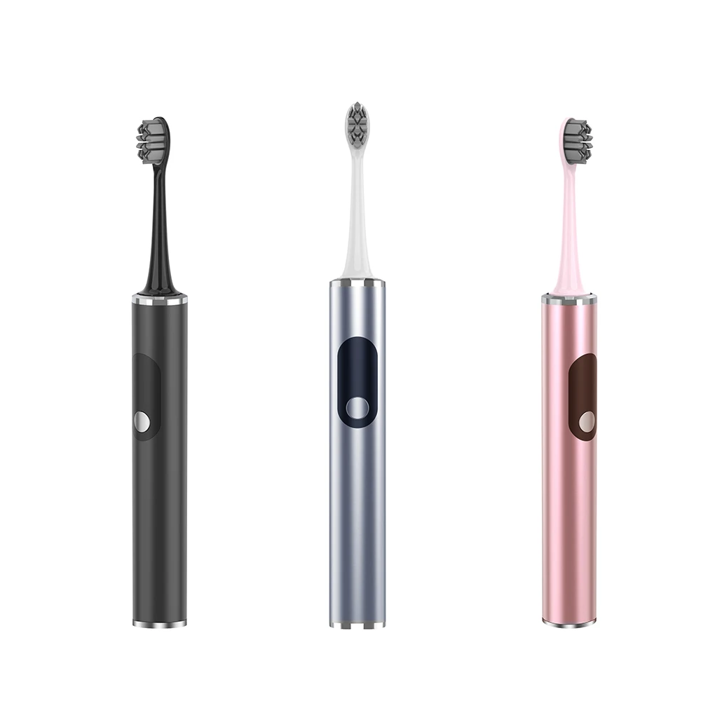 Waterproof IPX7 Adult Metal Oral Cleaning Brush Soft Bristle Sonic Electric Toothbrush