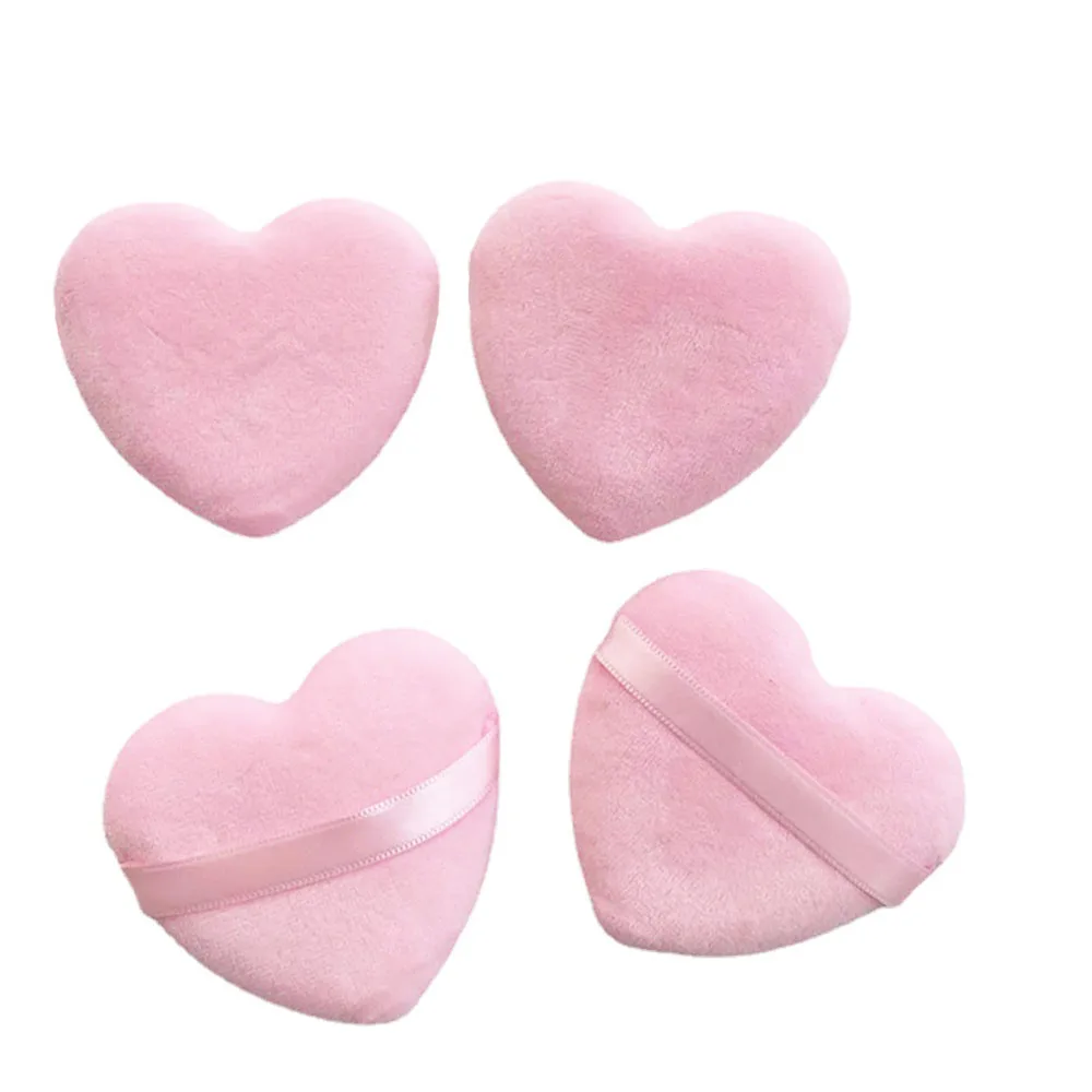 Heart Shape Triangle Powder Puff Cosmetic Sponge Soft Powder Puff Custom Logo Velvet Cosmetic Puffs