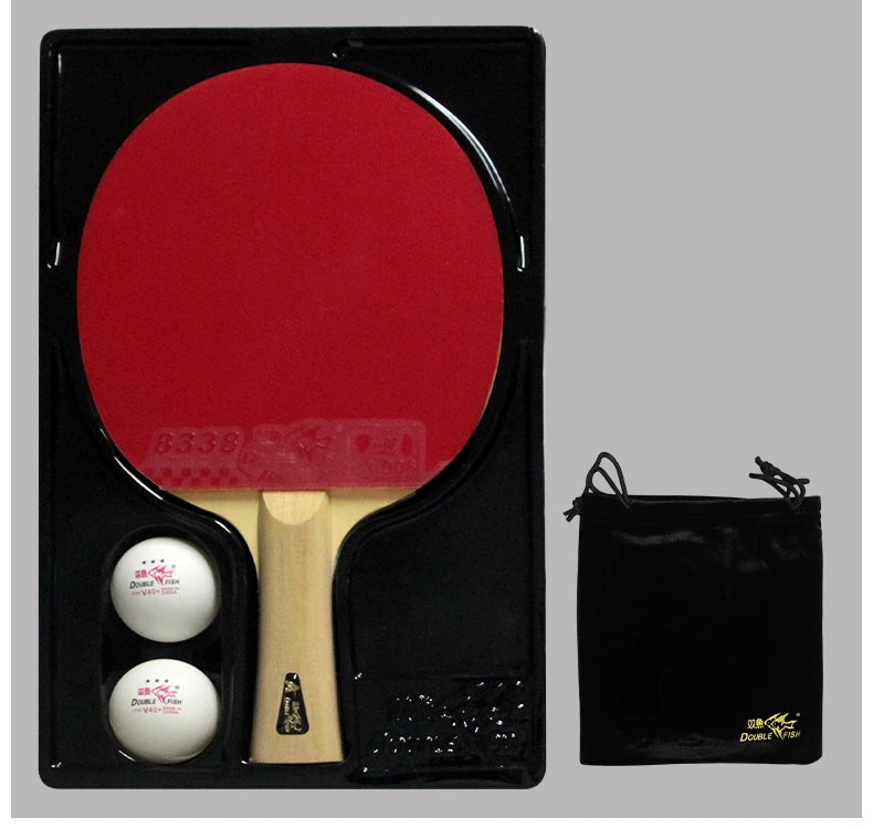 Double Fish Original Pro Carbon Wood Table Tennis Rackets, 5 Layers FL long handle Ping pong Paddles