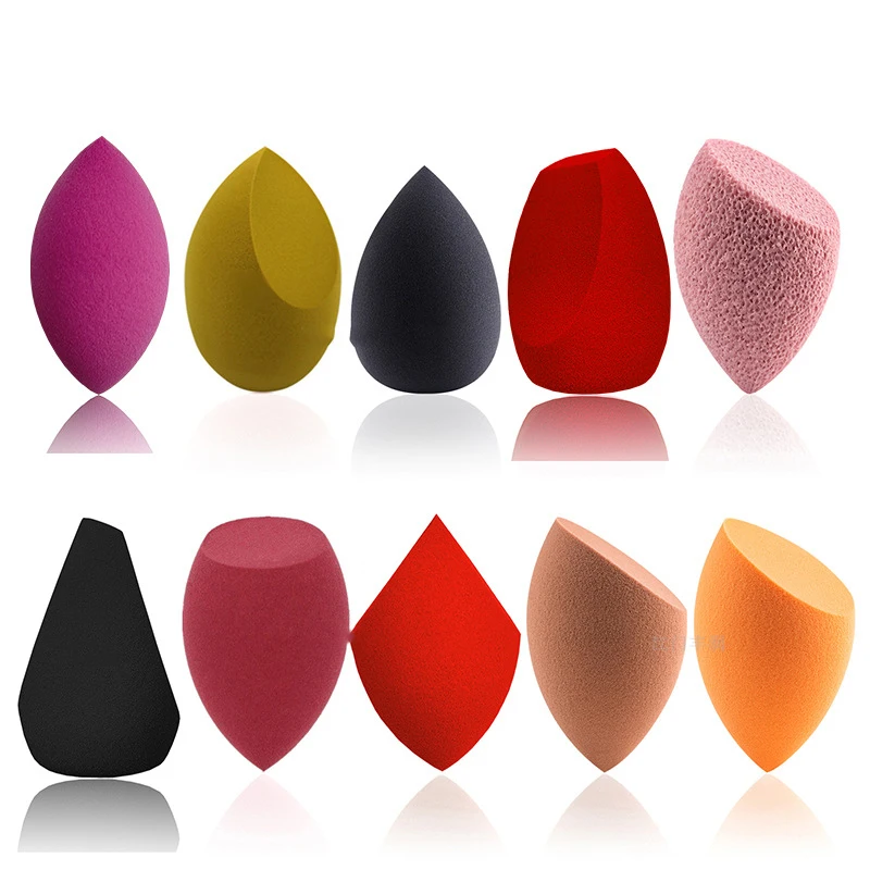 Capsule Storage Box Cosmetics Foundation Colorful Beauty Teardrop Olive Cut Shape Bevel Makeup Sponge