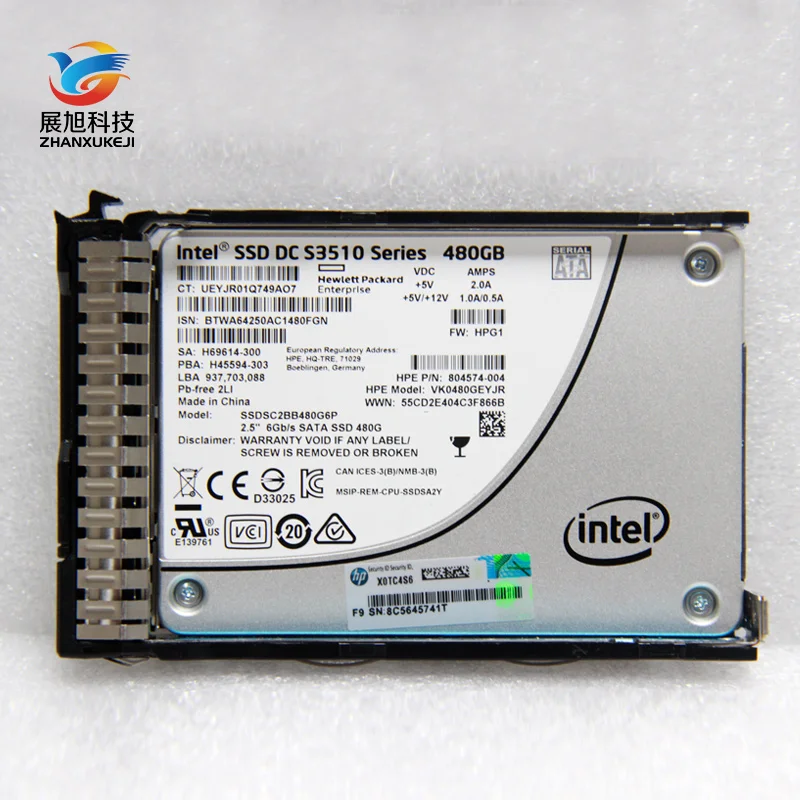 
HPE 804593-B21 805364-001 G8 G9 G10 480G 6G 2,5 дюймов SATA RI SC SSD 