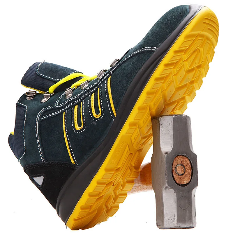 Мужские спортивные беговые сапоги sp со стальным носком, рабочие Промышленные европейские защитные сапоги из замши для рабочих