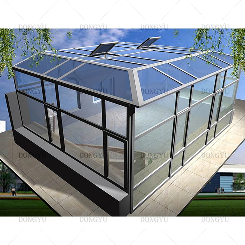 Sunroom with Low-e Tempered Glass Sunny Sunshine Glass Sunrooms for Villa Aluminum Frame for  residential solarium