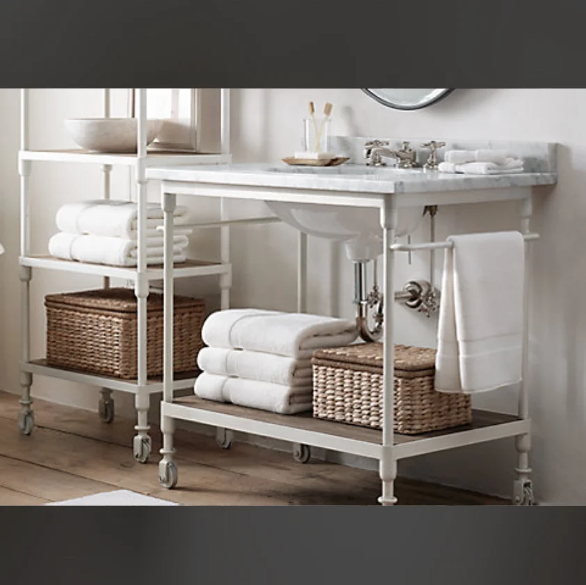 Rainfinity Flexible bathroom design updating hot trend Cozy bath trends design popular white steel Nordic sink console legs