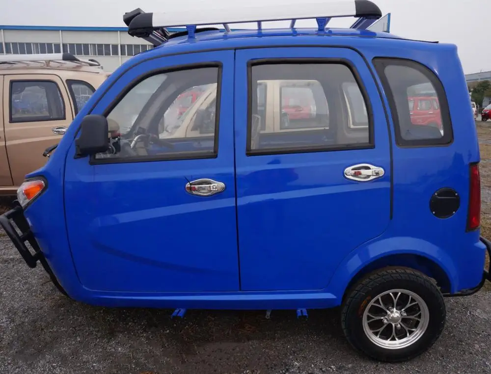 New Indian Tricycle  High End Ebike Passenger Gasoline Tricycle Adult Use Auto Rickshaw  Enclosed Cabin Tricycle
