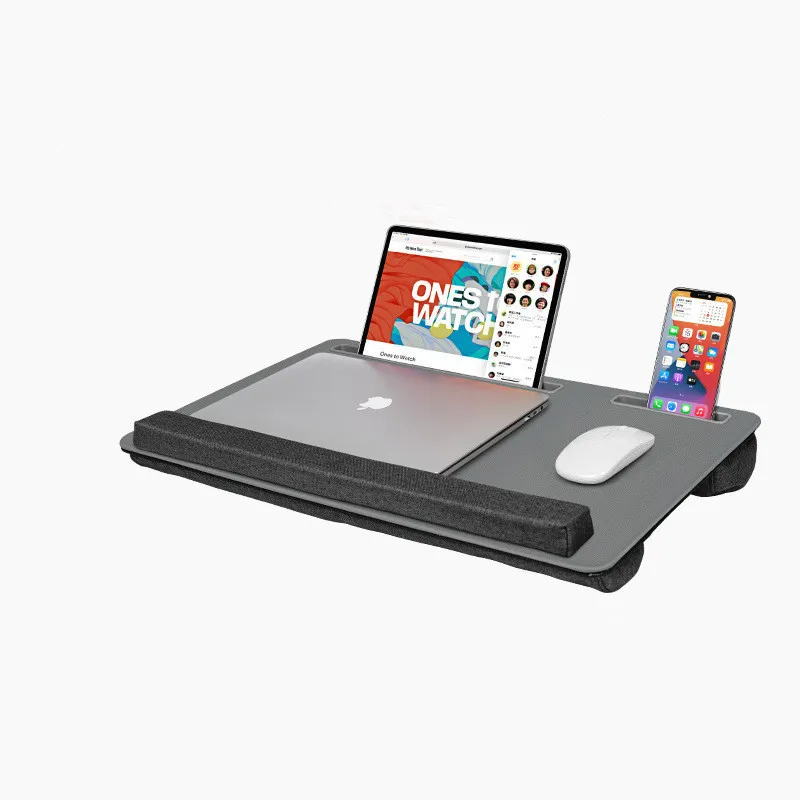 Pillow Laptop Stand MDF for Laptop with Tablet Slot, Mobile Phone Slot and Mouse Pad