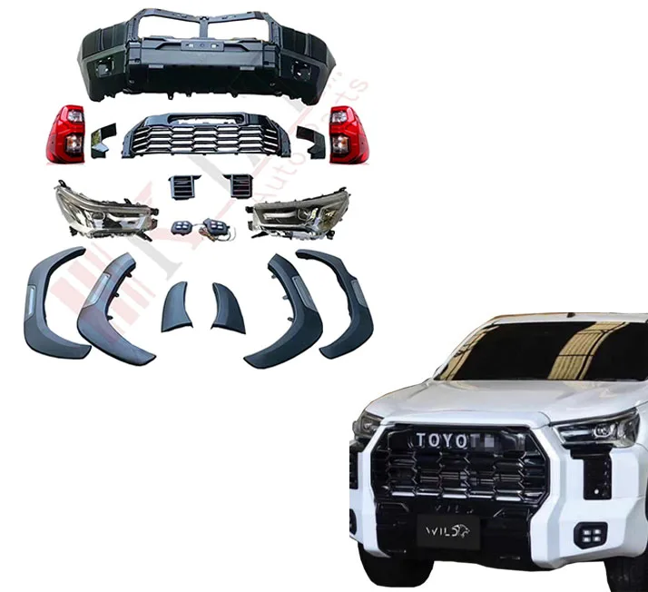 KLT автомобильные аксессуары facelift передний бампер для hilux revo rocco 2015-2021 рестайл до 2021tundra модифицированный