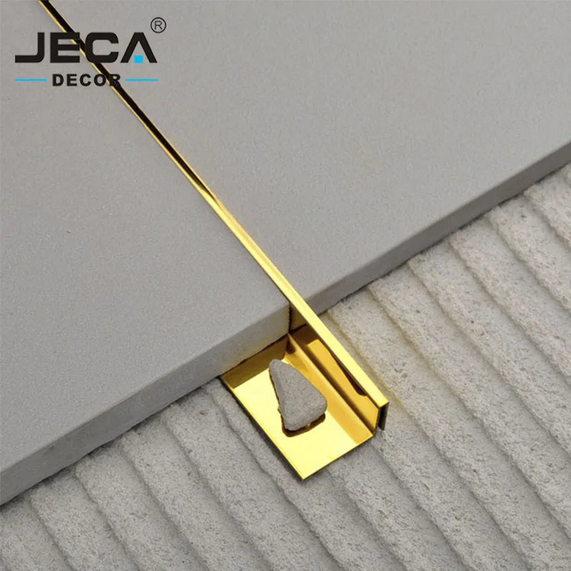 FoShan JECA Tile Accessories Tile Edging Trim For Floor Or Wall Edges Decoration 304 High Quality Stainless Steel Tile Trim