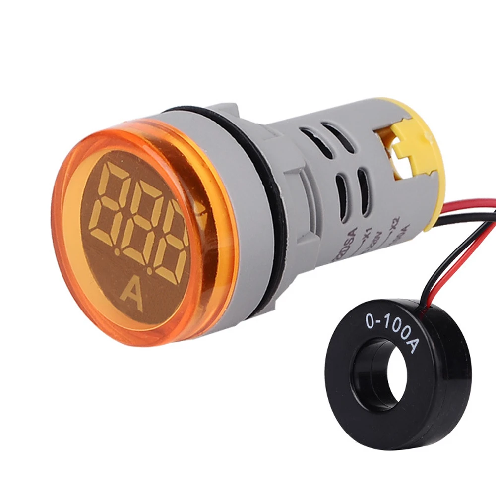 22mm Small mini 0-100A Ampere Meter LED Digital Ammeter Current Meter Gauge Current Indicator