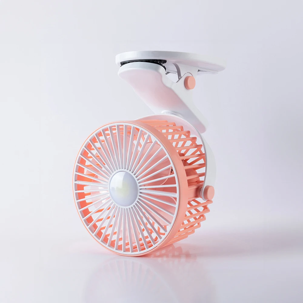 Led USB Rechargeable Portable Room Desktop 720 Degree Rotation Cooling Mini Clip Fan for Baby Stroller Battery Operated Mini Fan