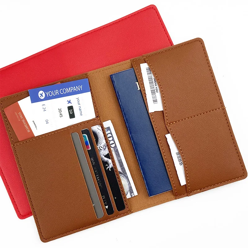 PU Multifunctional Travel Storage Bag Ins Style Passport Holder & Card Wallet Protective ID Bag in Multiple Colors