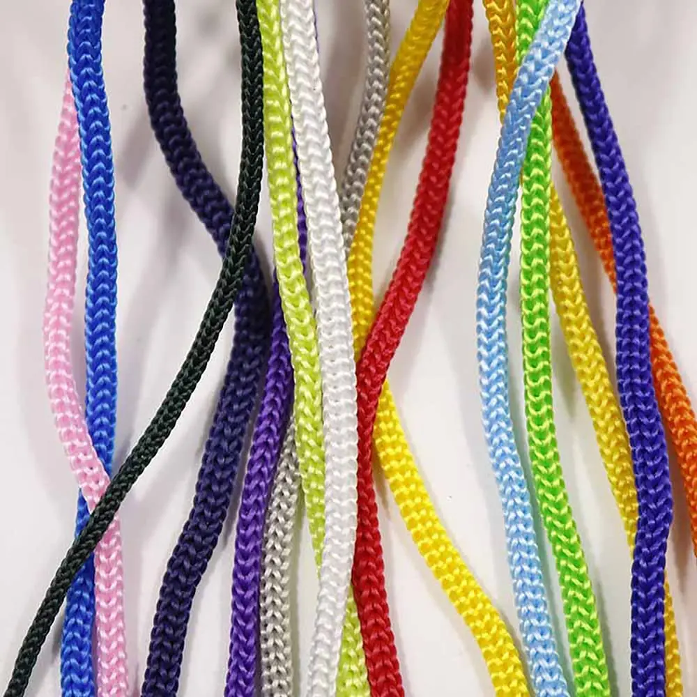 Custom Printing Flat Cord String Rope Logo Polyester Cotton Drawstring Cord Rope for Hoodies and Pants