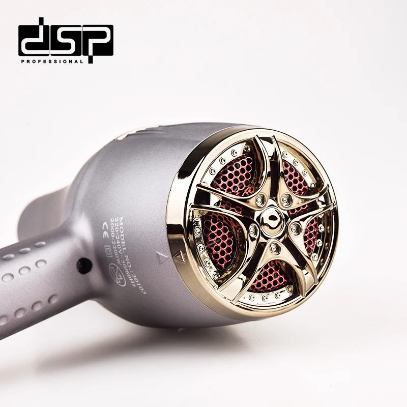 DSP Multifunctional Adjustable Temperature   Extreme Wind Speed Nice Shape Black Hanging Loop Hair Dryer