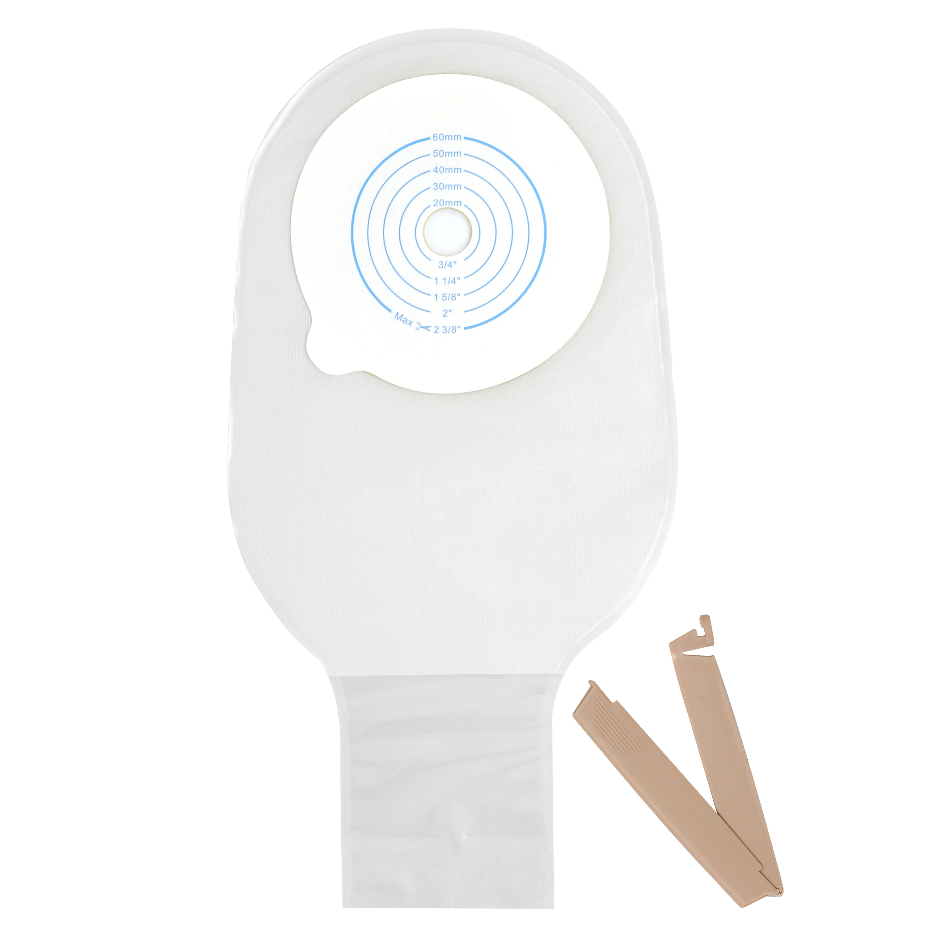 Factory supply one piece skin barrier medical use disposable stoma care drainable clamp colostomy Ostomy Bag