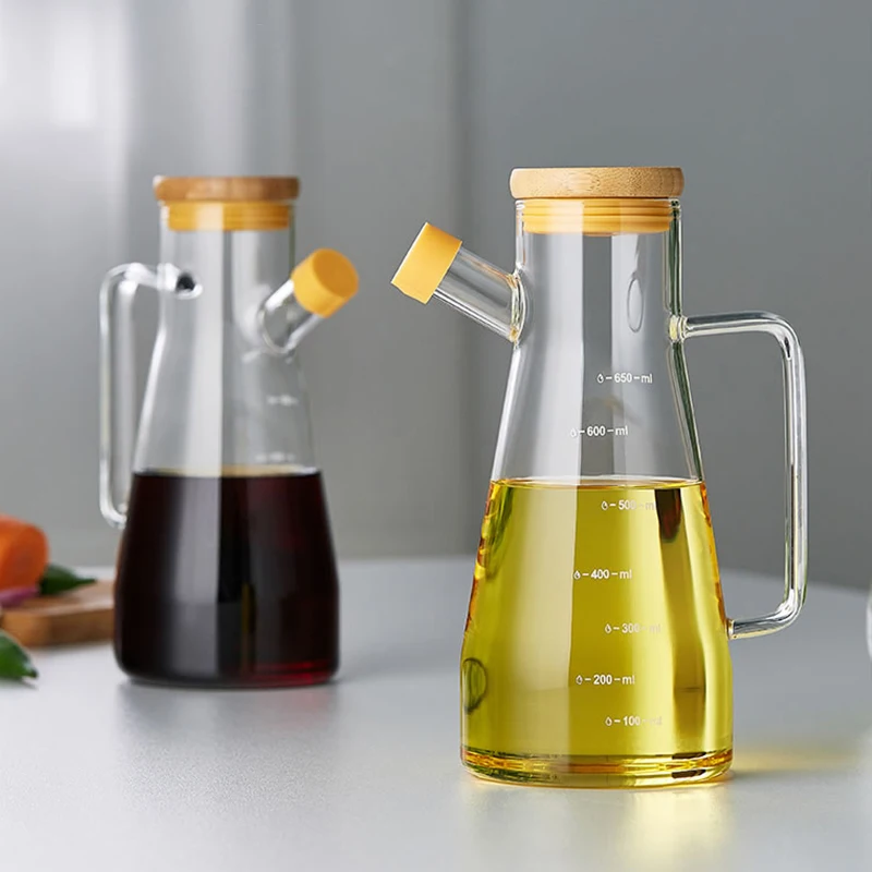 Household clear cooking glass flavour olivia oil vinegar bottle saucer dispenser